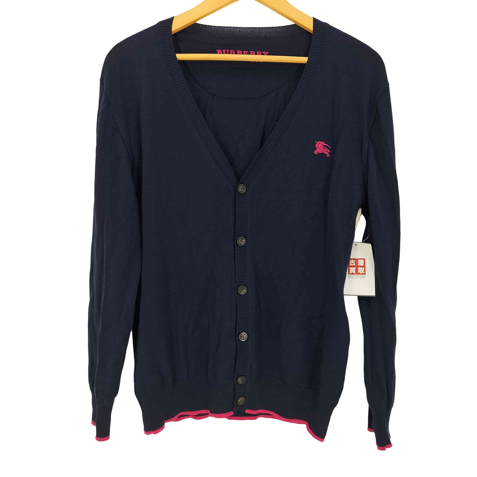 バーバリーブラックレーベル BURBERRY BLACK LABEL ロゴ刺繍 ウール V