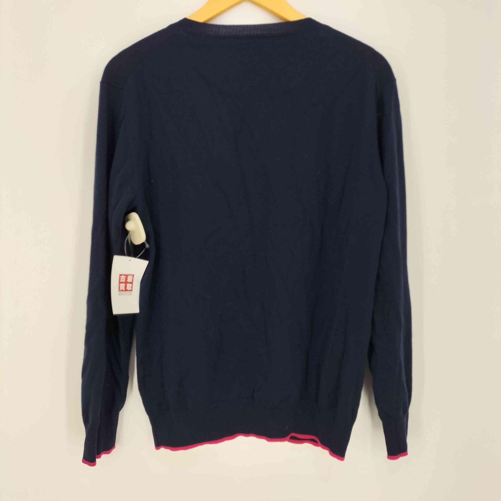 バーバリーブラックレーベル BURBERRY BLACK LABEL ロゴ刺繍 ウール V