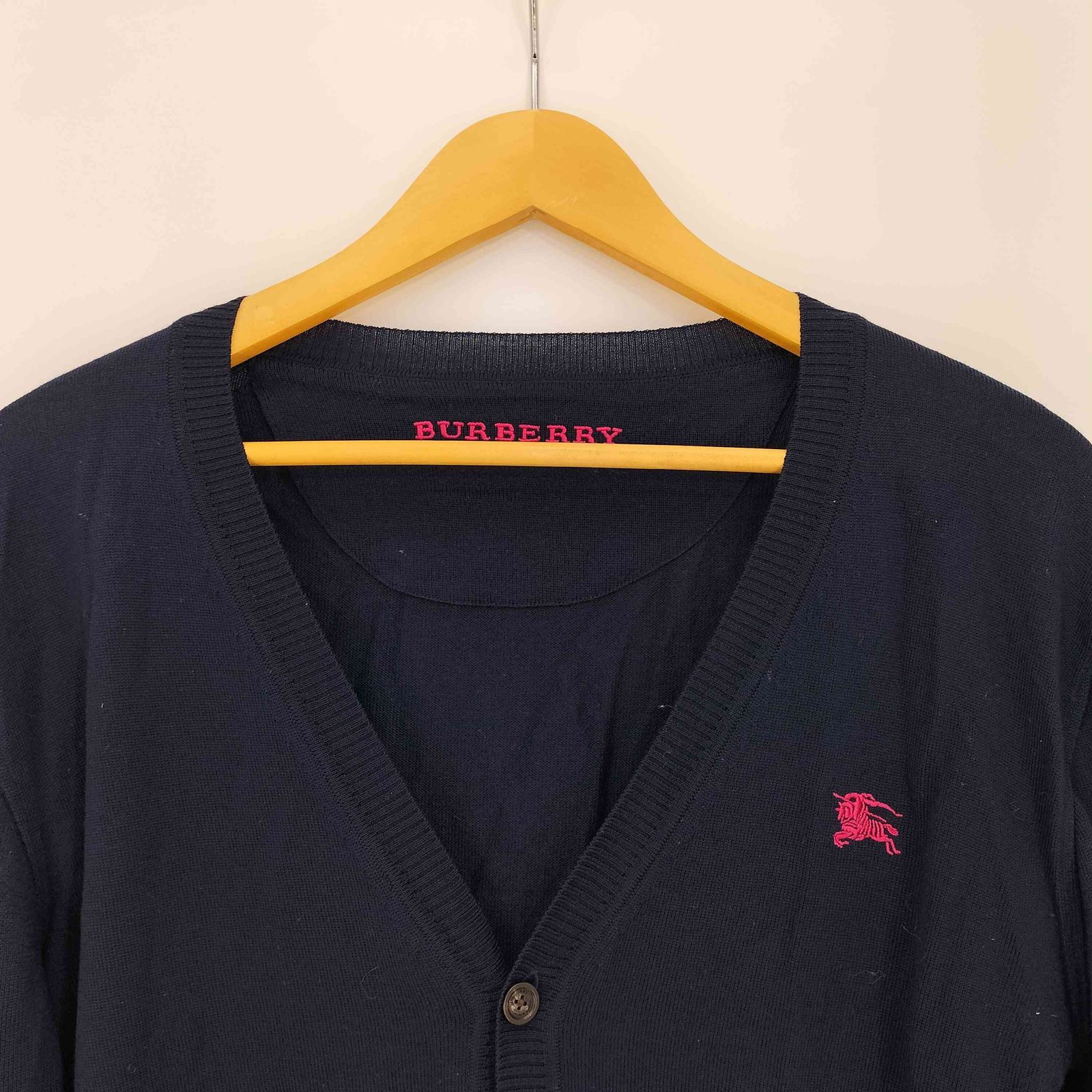 バーバリーブラックレーベル BURBERRY BLACK LABEL ロゴ刺繍 ウール V