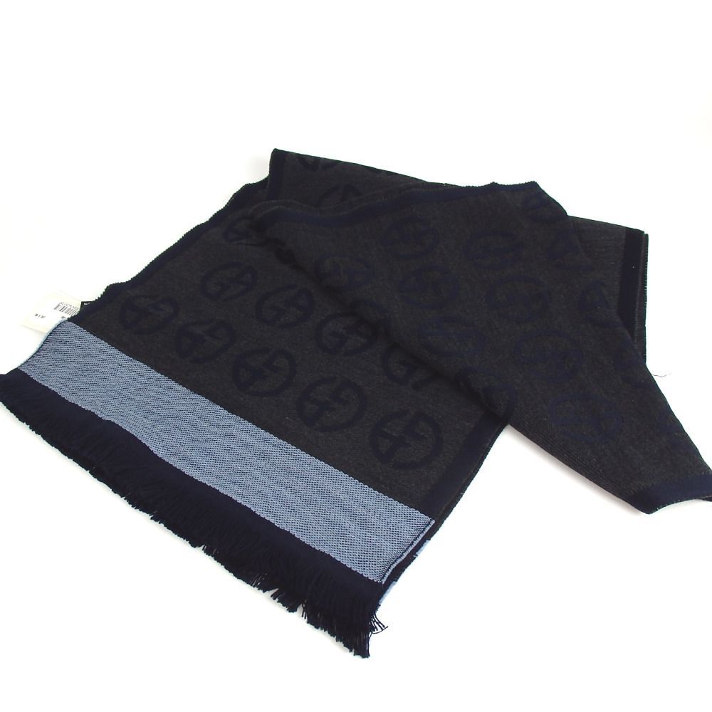 GIORGIO ARMANI ジョルジオアルマーニ ロゴ マフラー 未使用 ウール 15