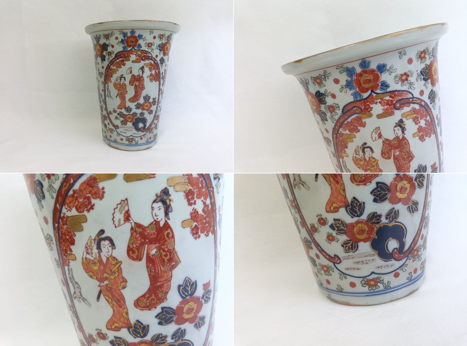 e2892 古伊万里 色絵 深鉢 高さ9cm 太明成化年製 輪花縁 輪花鉢 鉢 e2892 古伊万里 色絵 深鉢 高さ9cm 太明成化年製 輪花