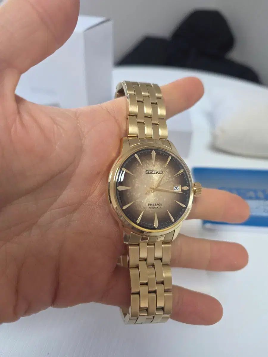  セイコー プレザージュ SRPK48J カクテル GOLD 動きやすい 自動巻き時計 腕時計(アナログ)