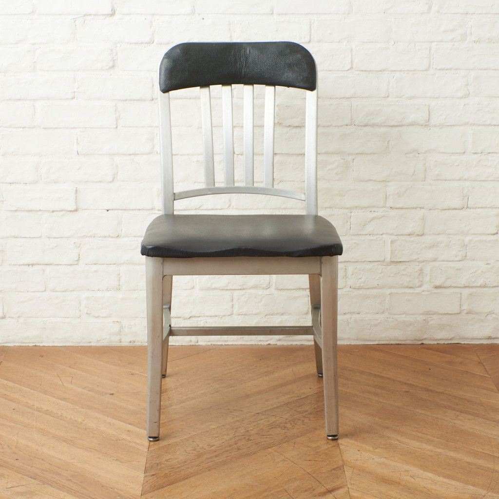 JM　③アメリカヴィンテージ　アルミ　NAVY　アームチェア　エメコ　4脚 JM様専用 ③アメリカヴィンテージ アルミ NAVY アームチェア エメコ 4脚