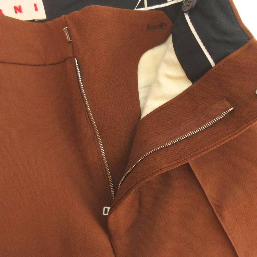 マルニ MARNI 美品 スラックス パンツ ワンタック ジッパーフライ 無地