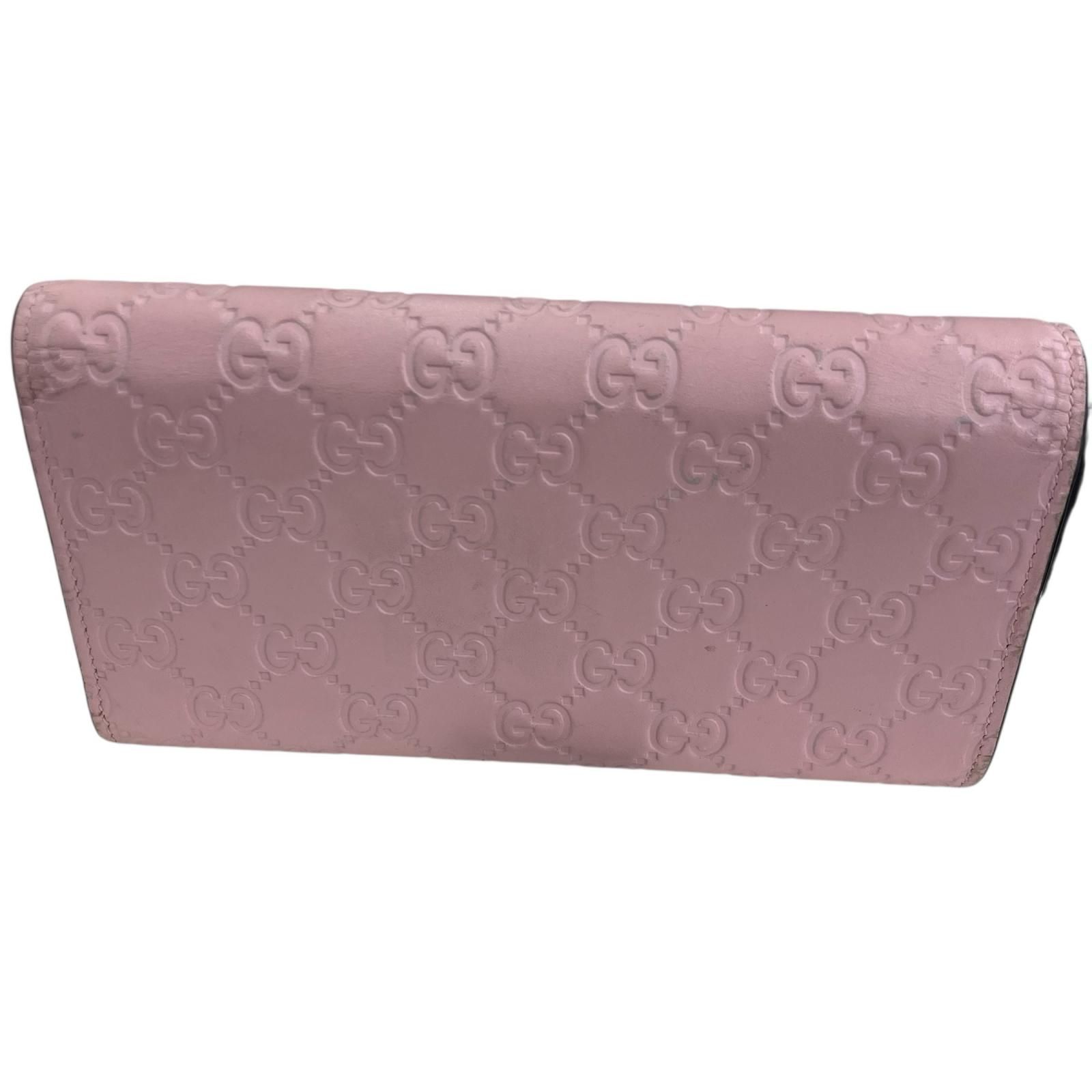 186005 現状品 GUCCI グッチ 長財布 グッチシマ 548055 ピンク