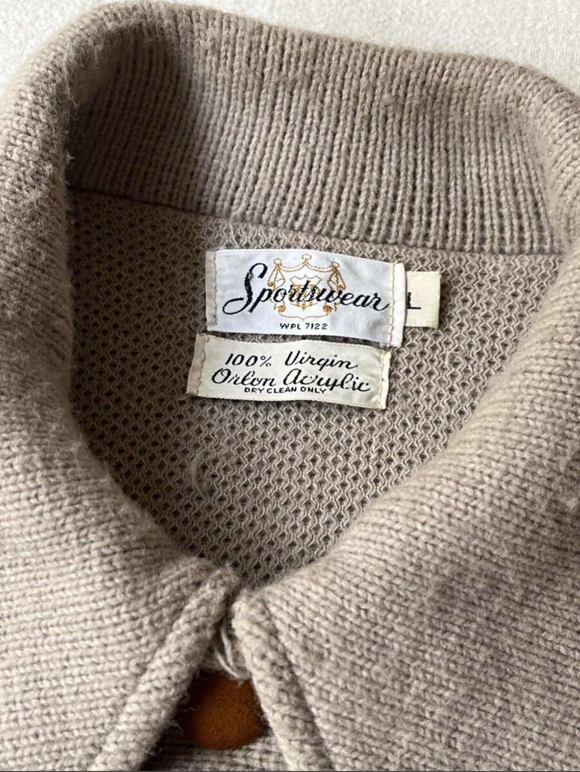 レザー×ニット】70s USA vintage ニット ジャケット / L アクリル