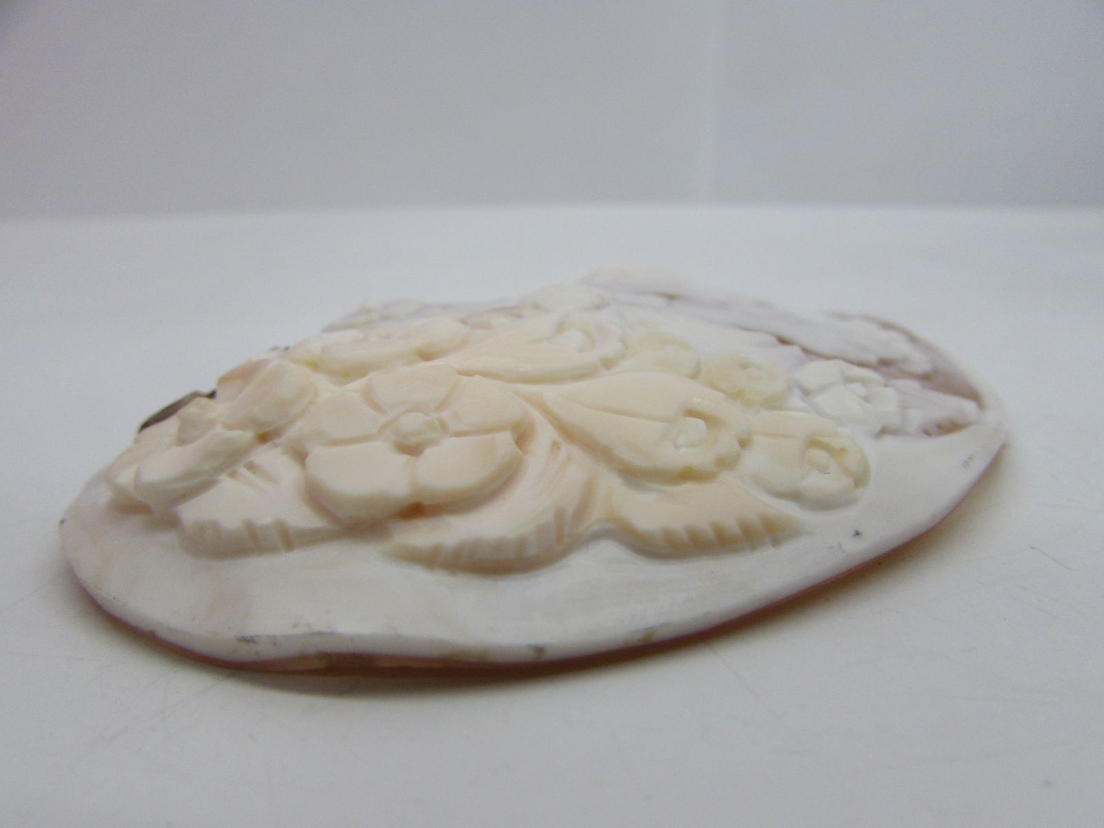 現状品 シェルカメオ 裸石 ルース 刻印 SOL 作家：ソルヴィーノ 貴婦人