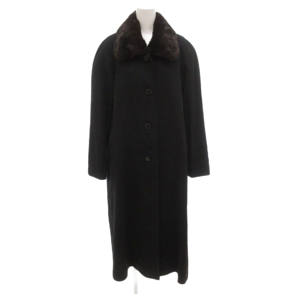 BALMAIN バルマン カシミヤ100% 裏地シルク ロングコート 黒 カシミヤ100% バルマン ロングコート ファー 黒 11号 - メルカリ
