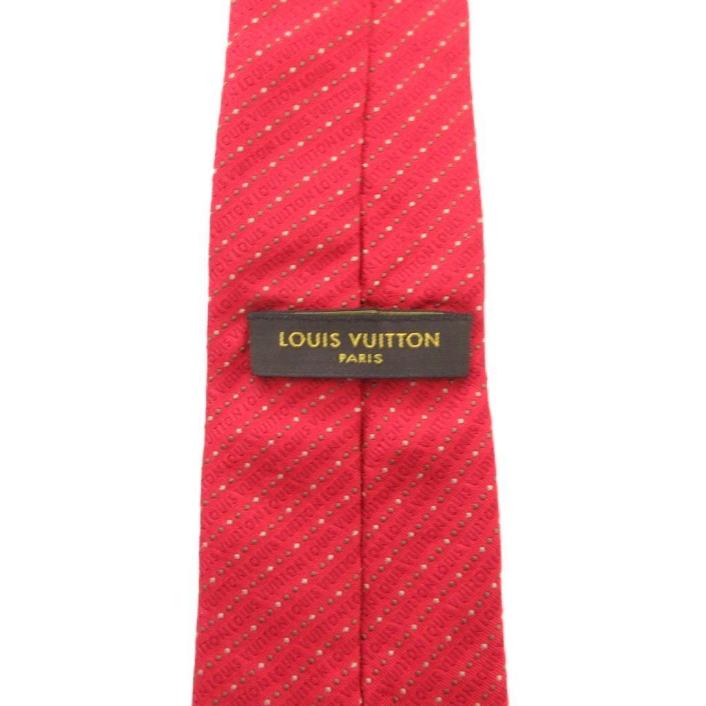 ルイヴィトン LOUIS VUITTON ネクタイ 絹 シルク 赤 レッド LVロゴ 総