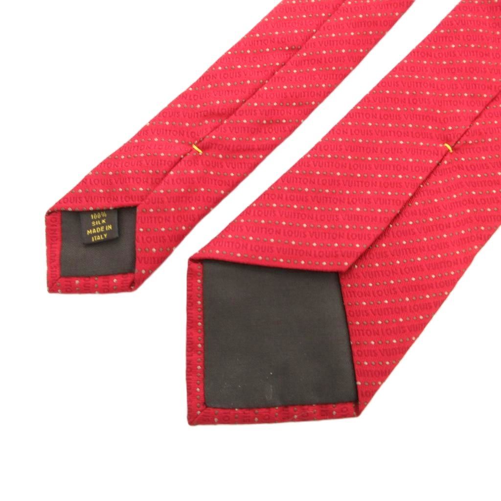 ルイヴィトン LOUIS VUITTON ネクタイ 絹 シルク 赤 レッド LVロゴ 総