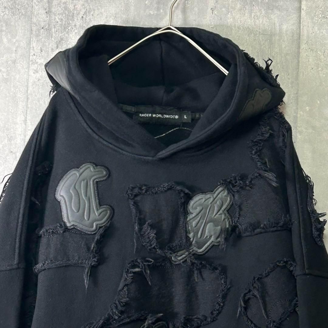 racer worldwide definitive hoodie 黒 グランジ スウェット パーカー 
