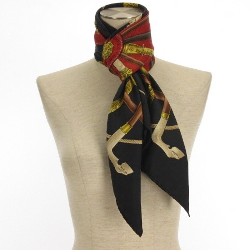 エルメス HERMES CANNES&POMMEAUX 杖とステッキの飾り カレ 90