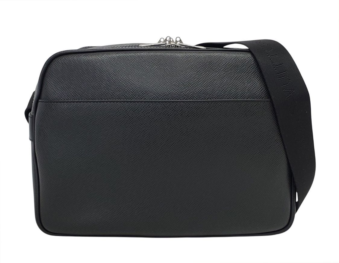 ルイヴィトン リポーター タイガ ショルダーバッグ 斜め掛け 2室 南京錠 黒 D3166◇ほぼ未使用【ルイヴィトン】タイガ リポーター ショルダー