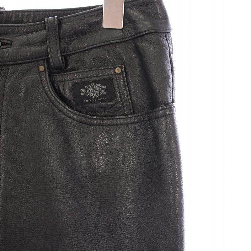 ハーレーダビットソン　レザー パンツ ブラック OLD HARLEY DAVIDSON LEATHER Pants ハーレーダビッドソン レザー