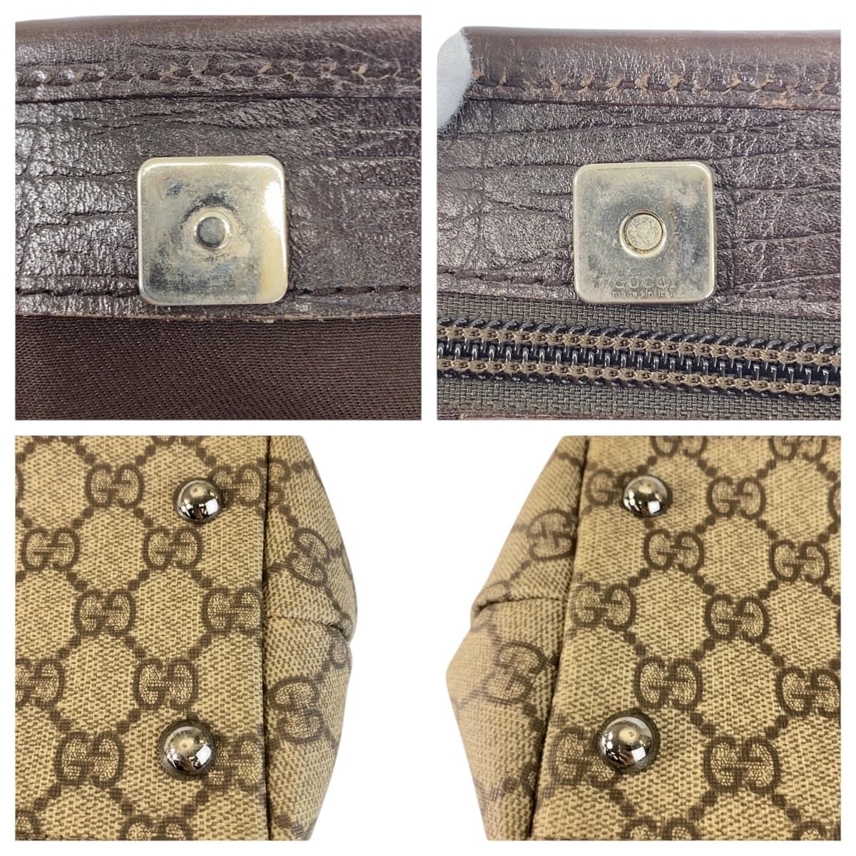 GUCCI グッチ ベージュ ブラウン GGキャンバス /レザー 113011 トート 