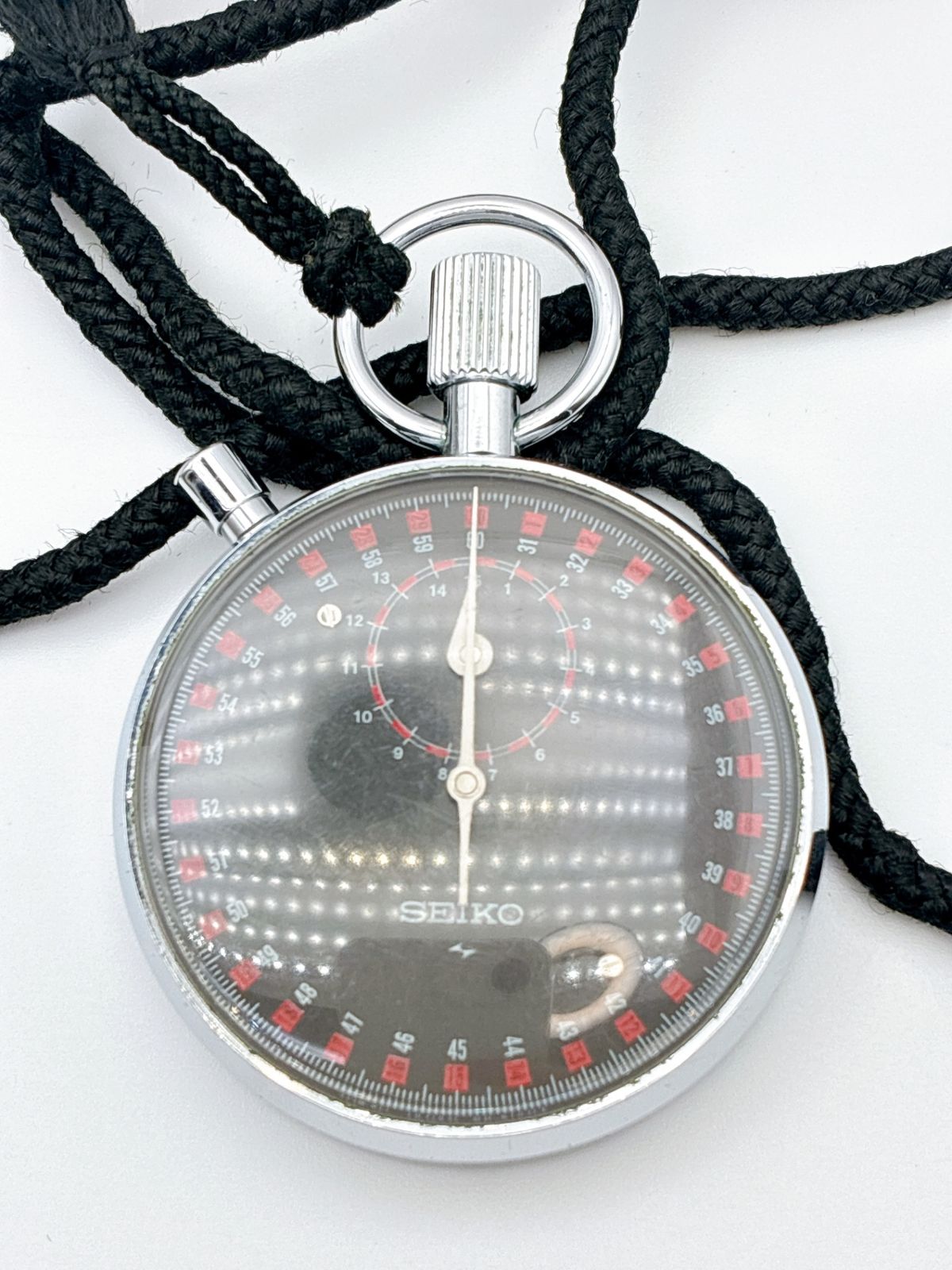 SEIKO/セイコー アナログストップウォッチ シルバー/ブラック/レッド