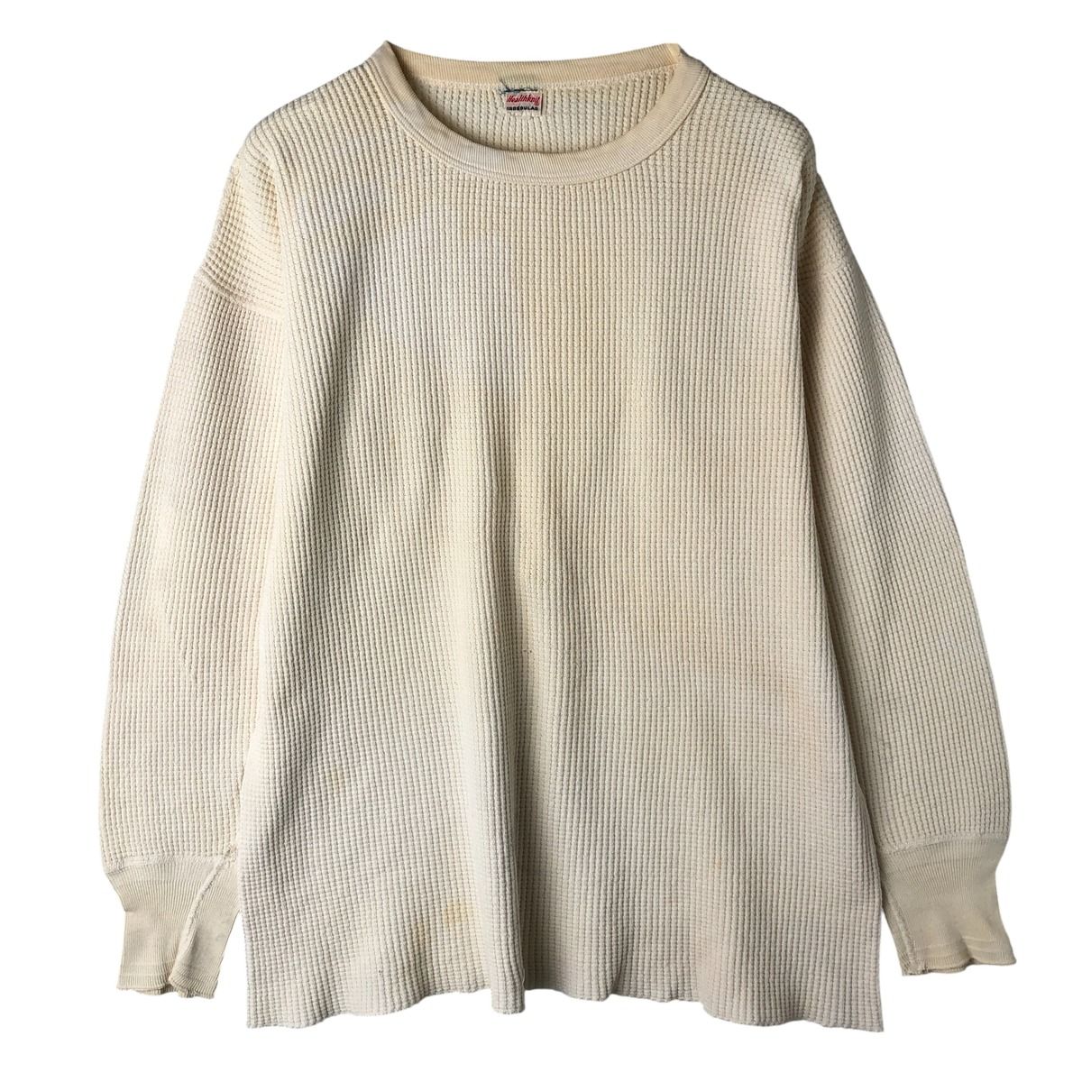 古着 60~70年代 Healthknit サーマルロンT ワッフル メンズL相当 