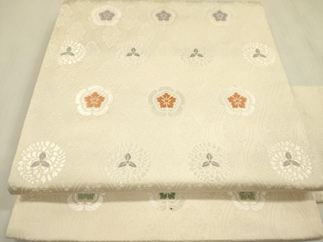 平和屋着物○九寸名古屋帯 唐織 立涌花文 正絹 逸品 DABB7566op - メルカリ