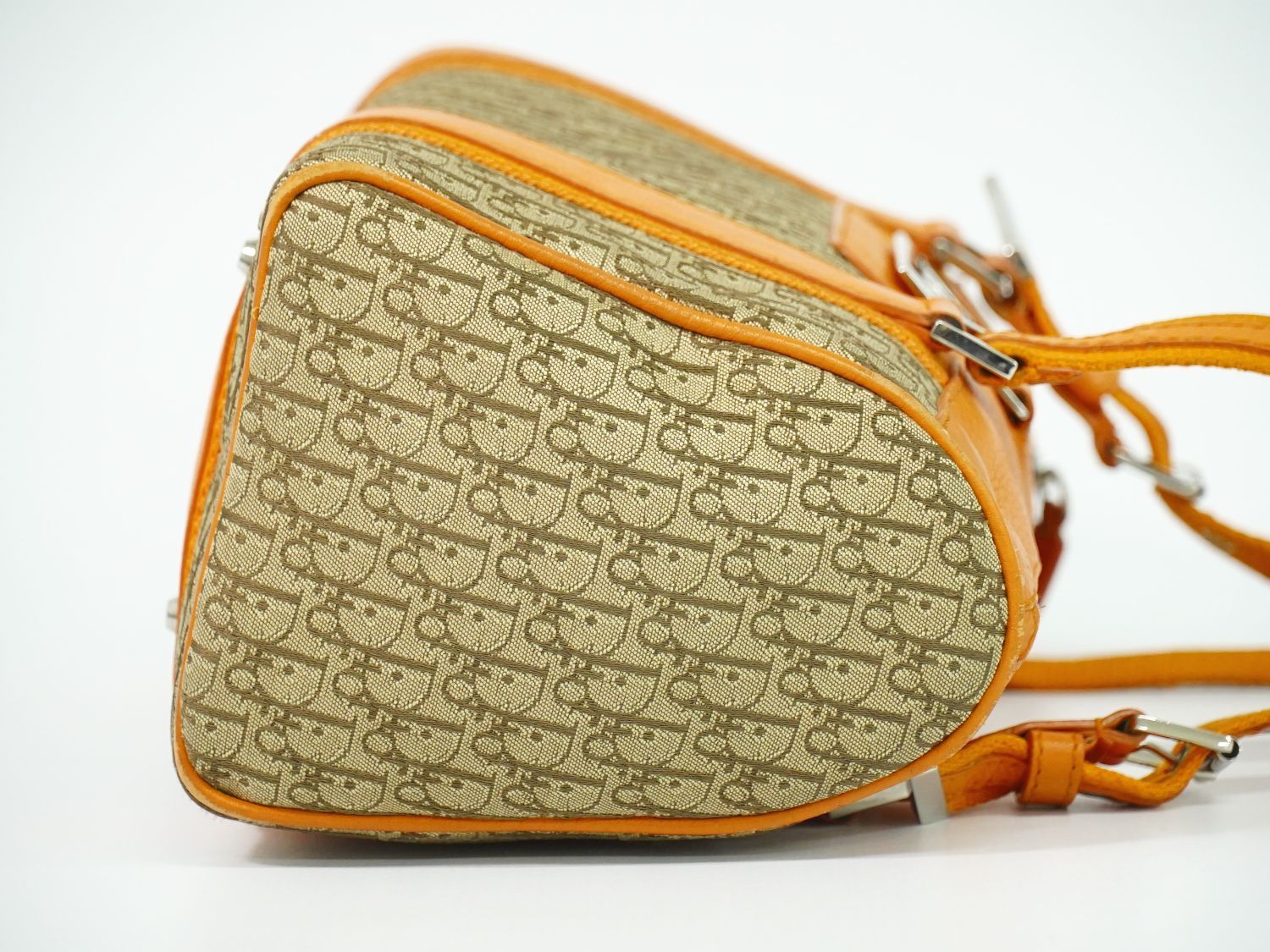 【美品】クリスチャンディオール ボストンバッグ ベージュ トロッター キャンバス 美品】クリスチャンディオール ボストンバッグ ベージュ トロッター