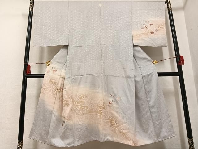 平和屋着物●男性　訪問着　刺繍　宝尽くし　暈し染め　金銀彩　正絹　逸品　AABF8158ph 平和屋着物○男性 訪問着 刺繍 宝尽くし 暈し染め 金銀彩 正絹 逸品