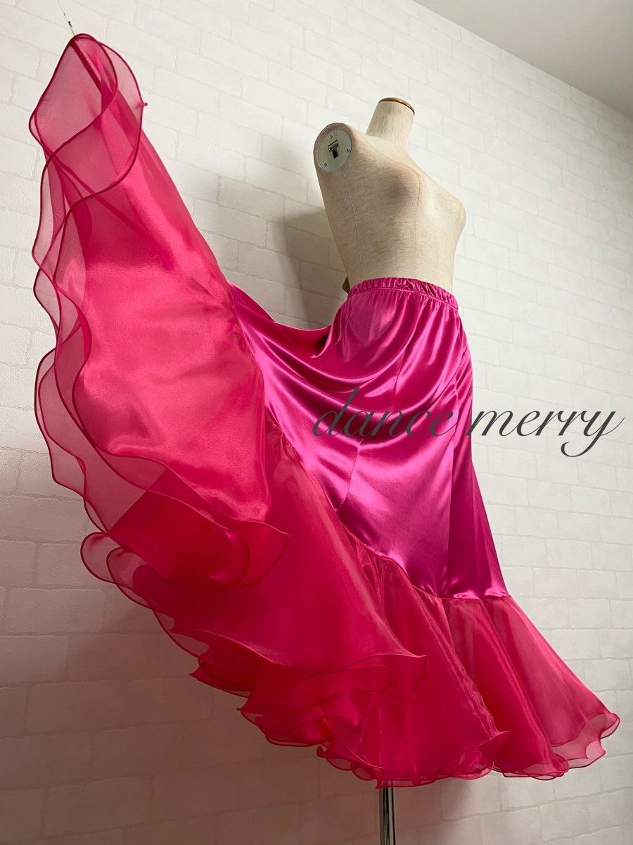 ボリューム 新品 社交ダンス パニエ 濃 ピンク ペチコート インナー