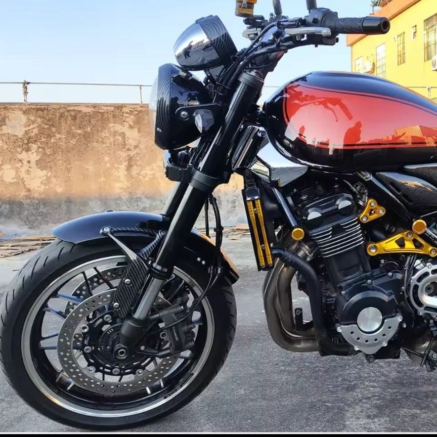 Z900RS フロントフェンダーブラケット 金属製 カーボンブラック