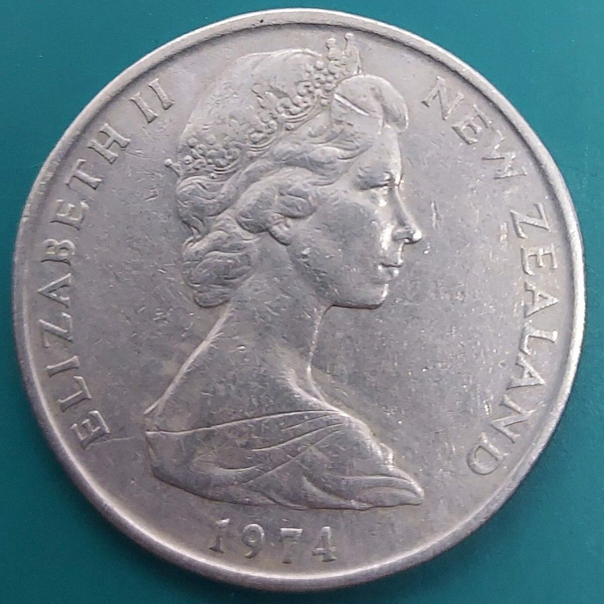 ニュージーランド 50セント 1974年 エリザベス2世 帆船 エンデバー