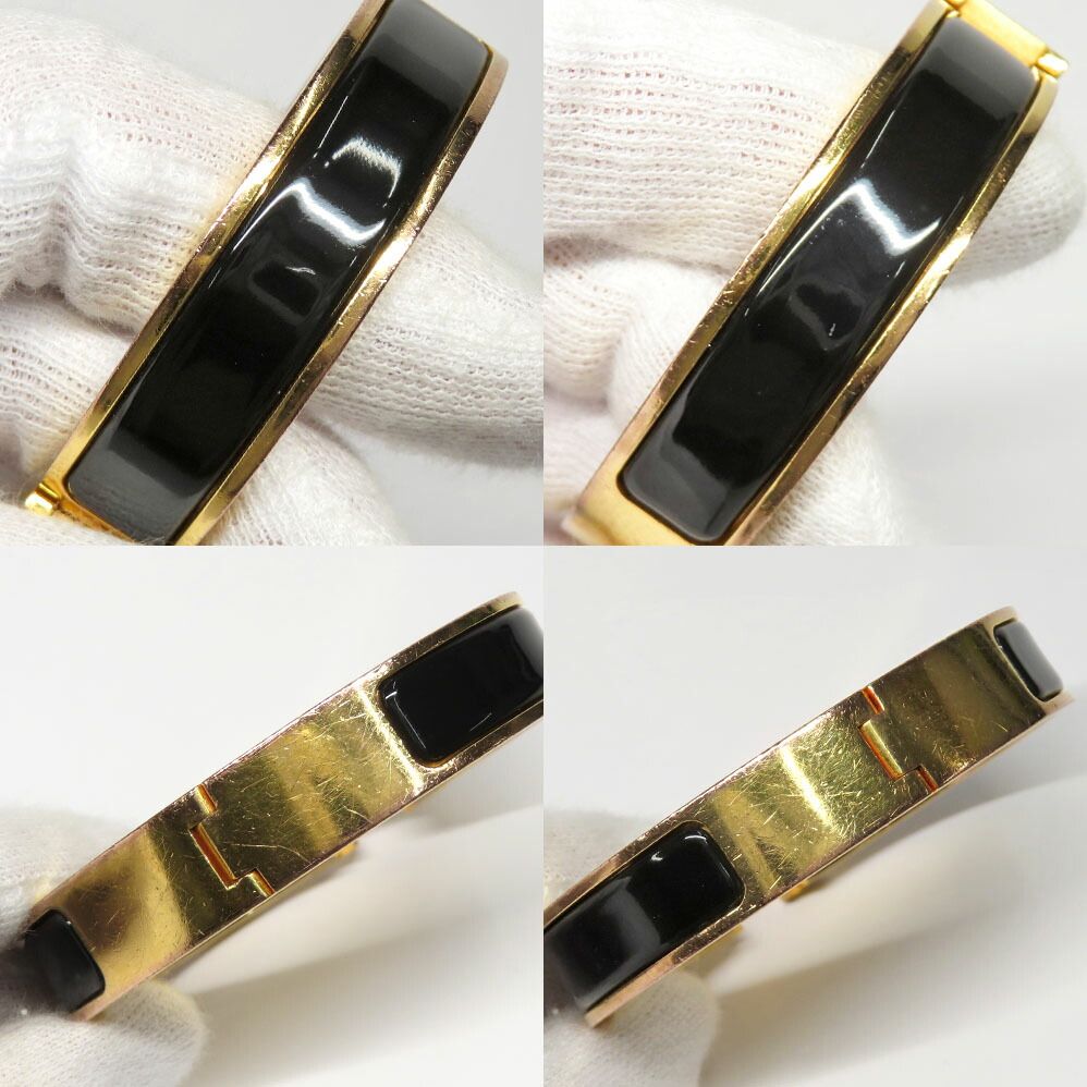 名古屋】エルメス クリッククラックPM ブラック ゴールド金具 H メタル