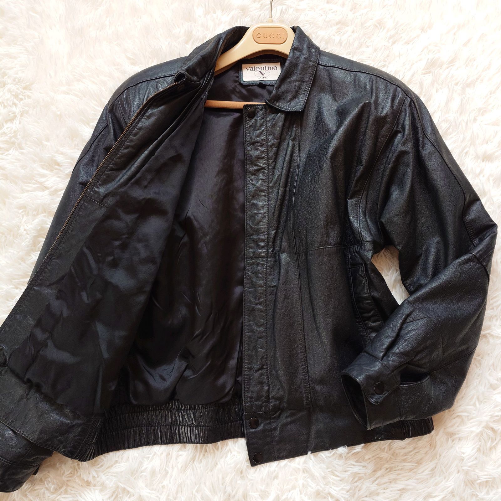 ヴァレンティノ VALENTINO UOMO ヴィンテージ レザージャケット 90s 短 