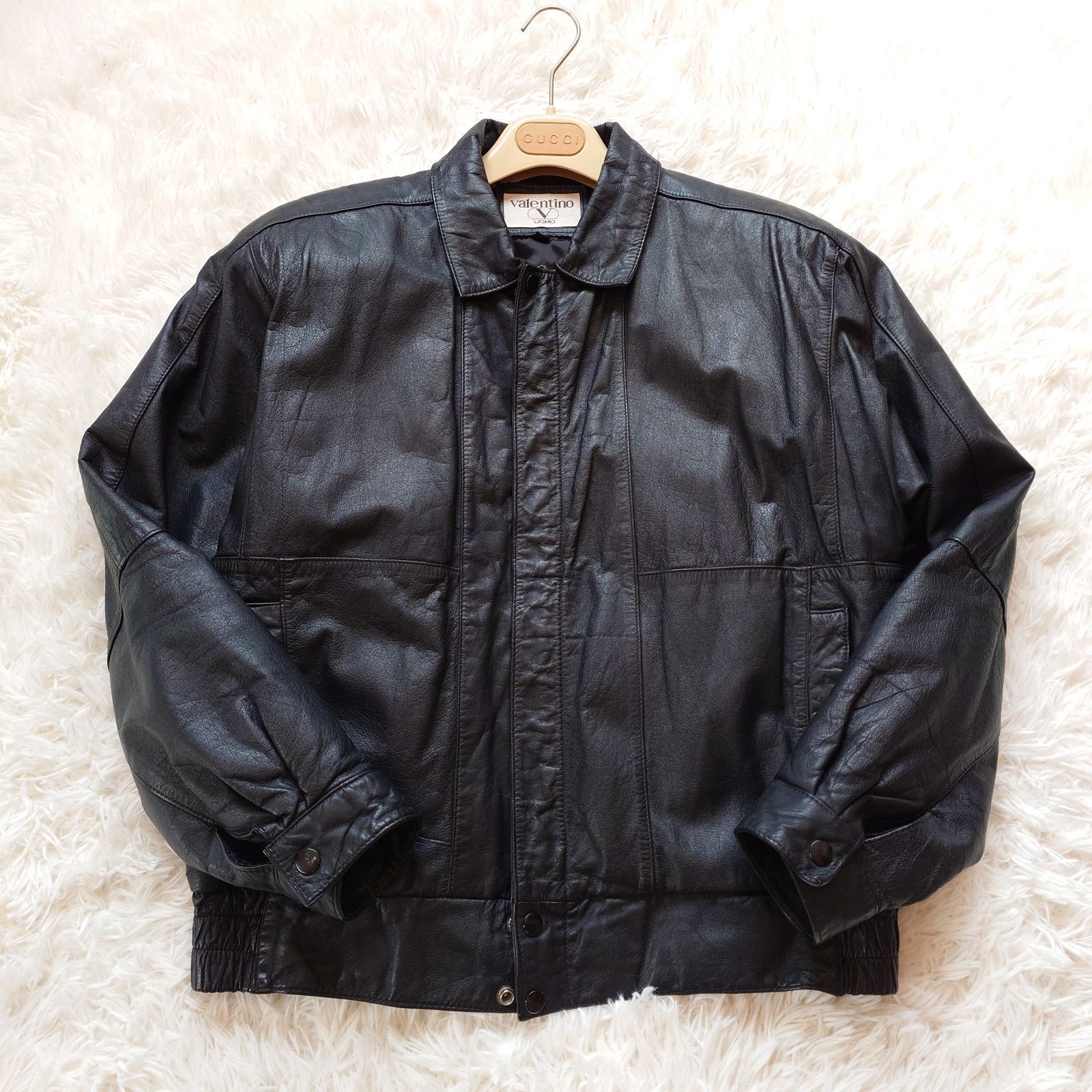 ヴァレンティノ VALENTINO UOMO ヴィンテージ レザージャケット 90s 短 