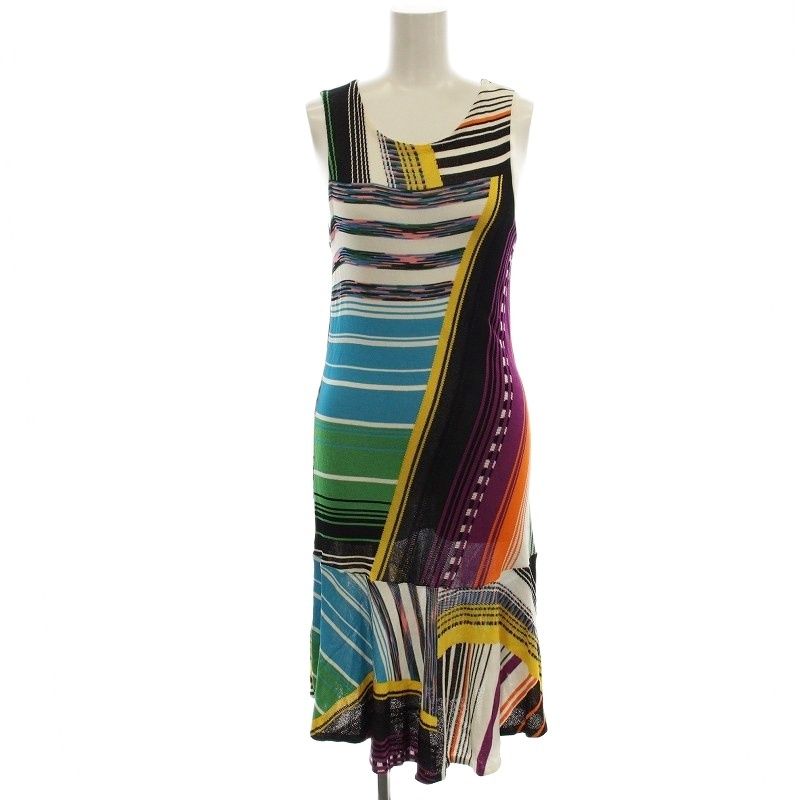 ミッソーニ MISSONI ノースリーブ ニットワンピース ロング ボーダー  