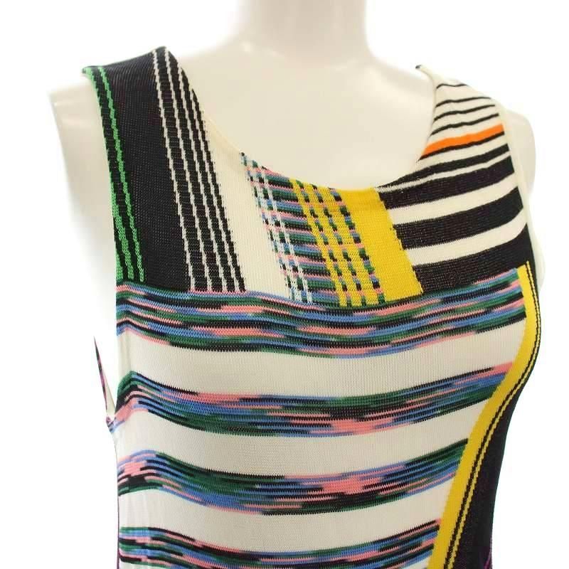 ミッソーニ MISSONI ノースリーブ ニットワンピース ロング ボーダー