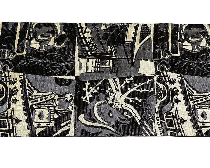 袋帯 未使用 正絹 染色作家 草野一騎作 牛 梅 時代風景 フォーマル 未