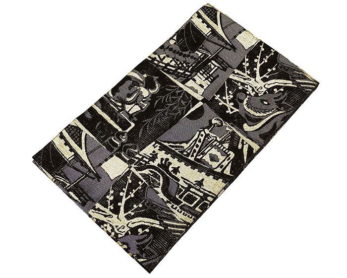 袋帯 未使用 正絹 染色作家 草野一騎作 牛 梅 時代風景 フォーマル 未