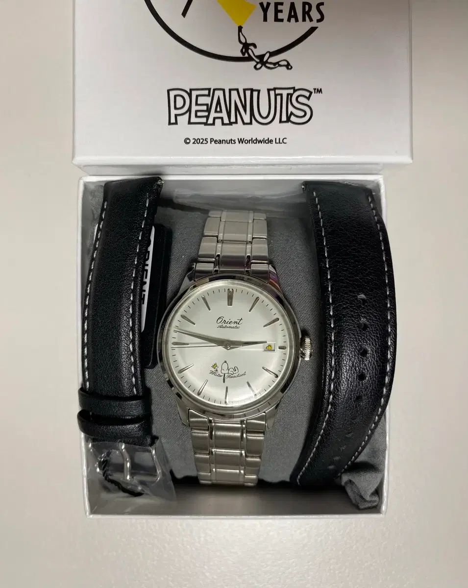  オリエント 75周年 版 スヌーピー メタルブレスまで 61万5千円 破格で提供 ストレッチデニム 自動巻き時計 腕時計(アナログ)