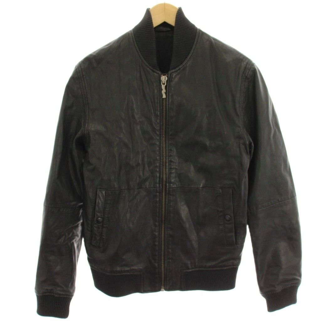【美品/希少】Nudie Jeans ヌーディージーンズ ブルゾン　S 黒 ヌーディージーンズ nudie jeans レザージャケット 革ジャン ブルゾン