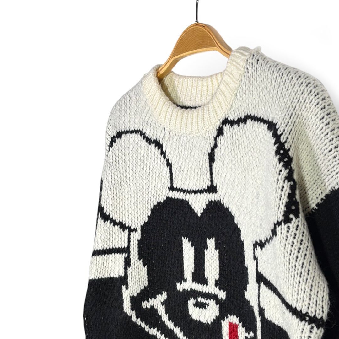 90s ミッキーマウス ヴィンテージ ジャガード アクリルセーター
