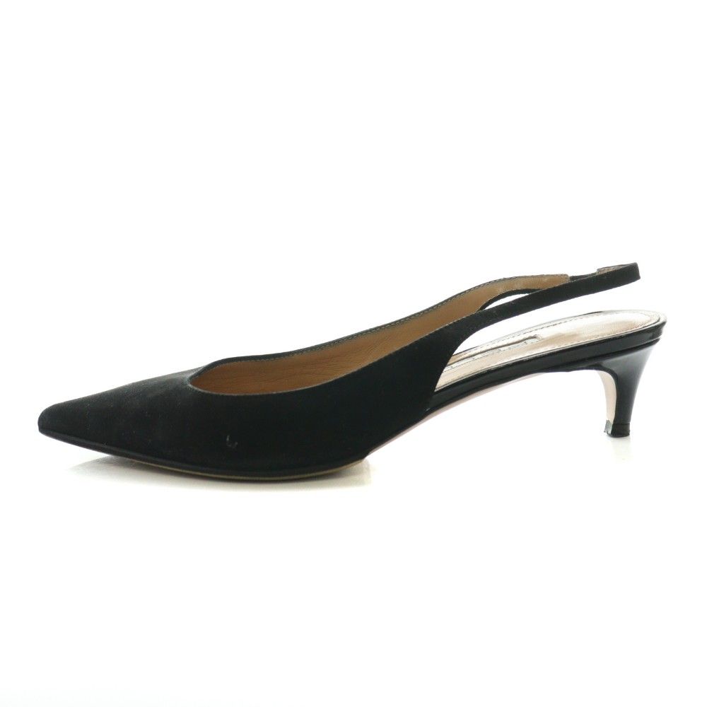 ペリーコ PELLICO スリングバックパンプス スエード エナメル 36 黒