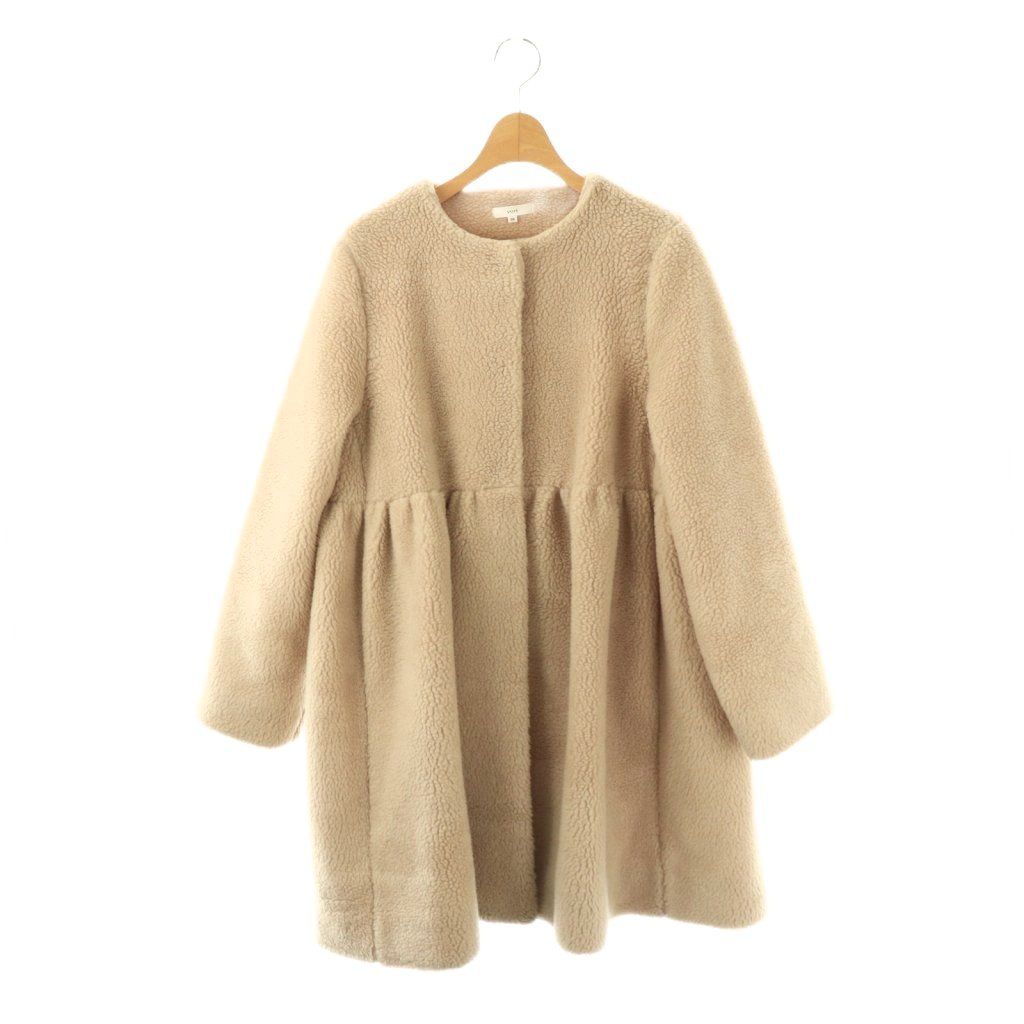 ヨリ yori もふボアコート アウター ノーカラー 36 ベージュ /NR □OS