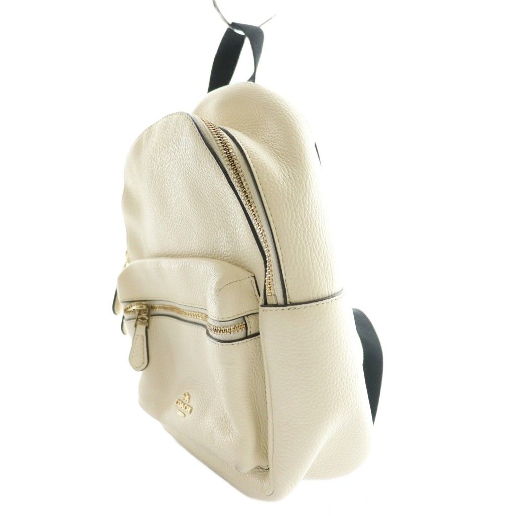 コーチ COACH ミニ チャーリー リュックサック デイパック レザー 白