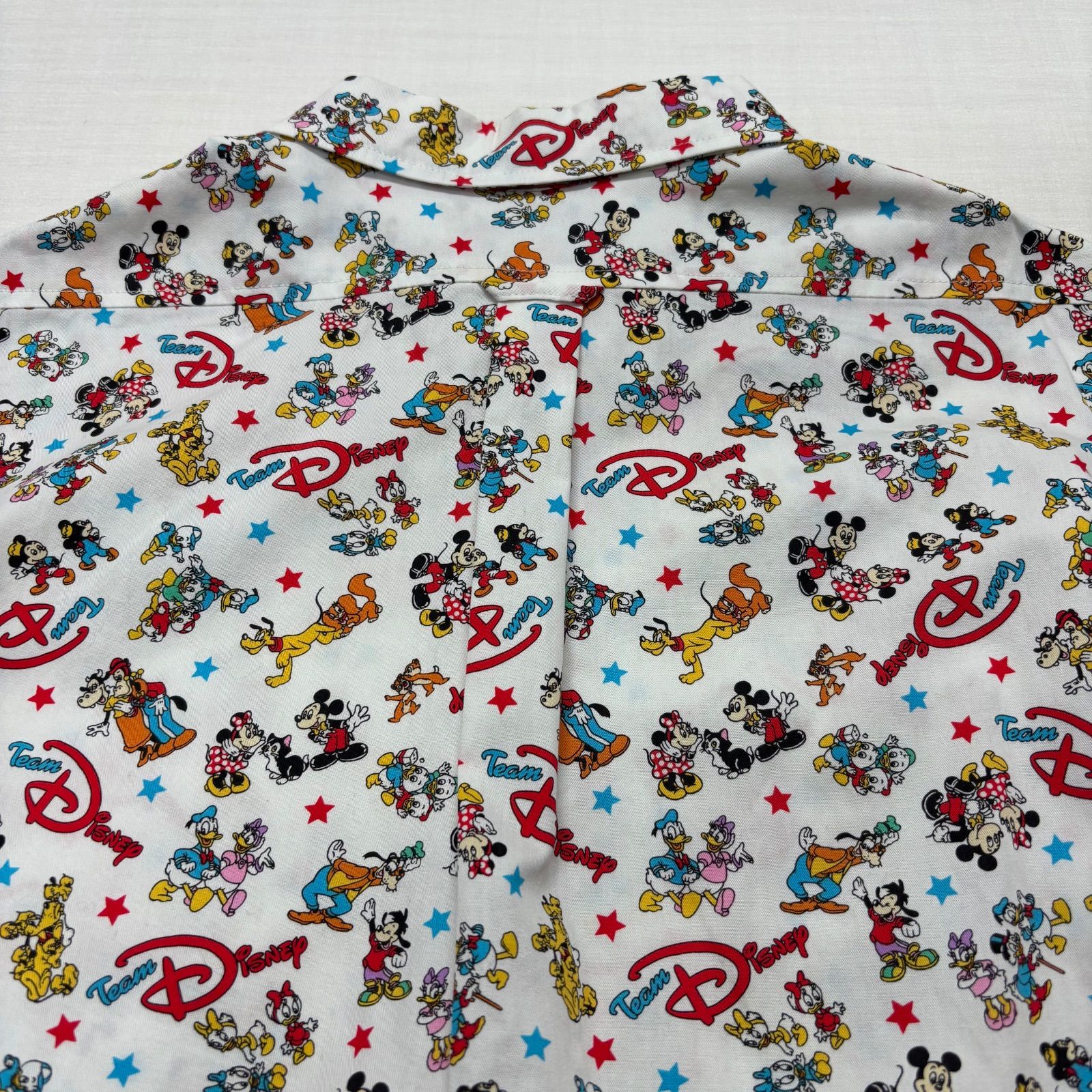 Team Disney ディズニーリゾート 長袖シャツ 総柄 L ミッキー フレンズ 
