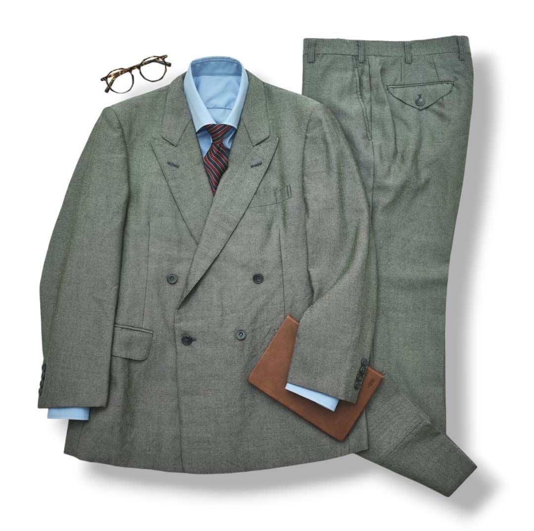 高級】 90s バーバリー Burberrys ダブル 4B スーツ セットアップ 上下