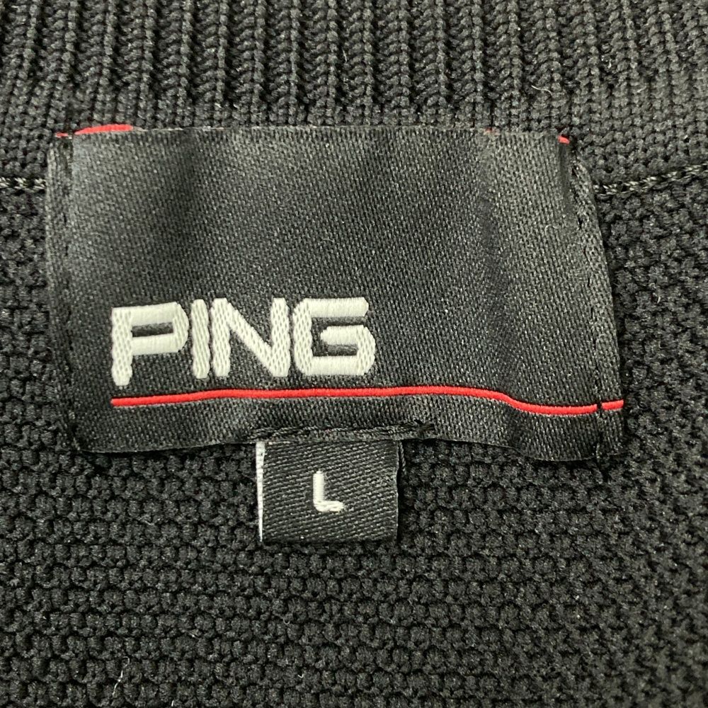 新品 PING ピン ゴルフ Vネック ニット ベスト プルオーバー 黒 L サイズ：L PING ピン 2023年モデル Vネック ニットベスト ブラック系