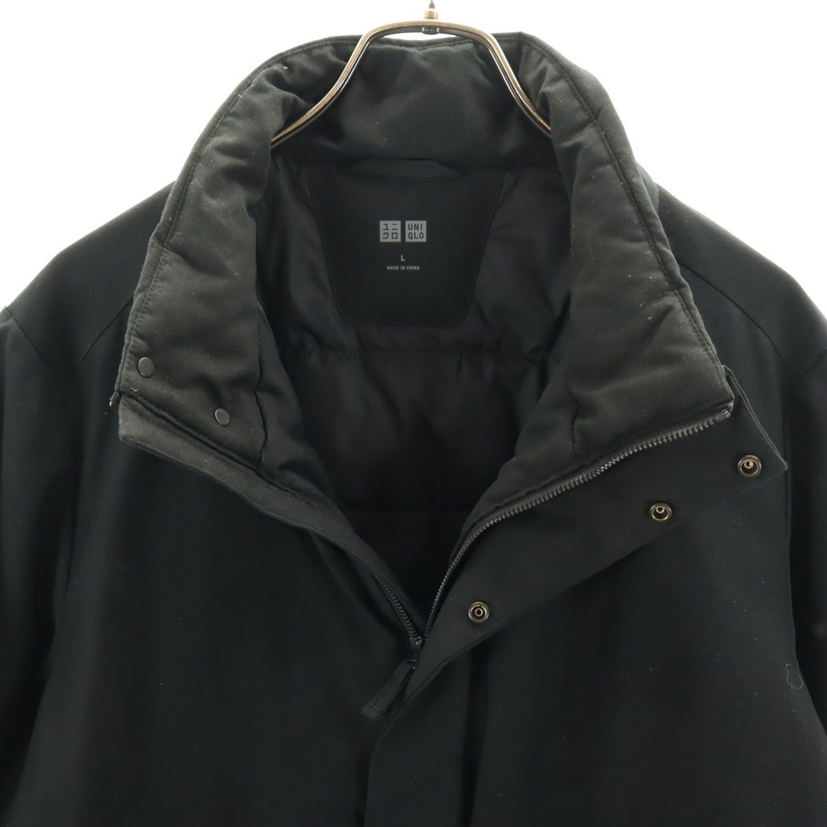 UNIQLO ユニクロ ハイブリッド ダウンコート L ブラック メンズ 古着 