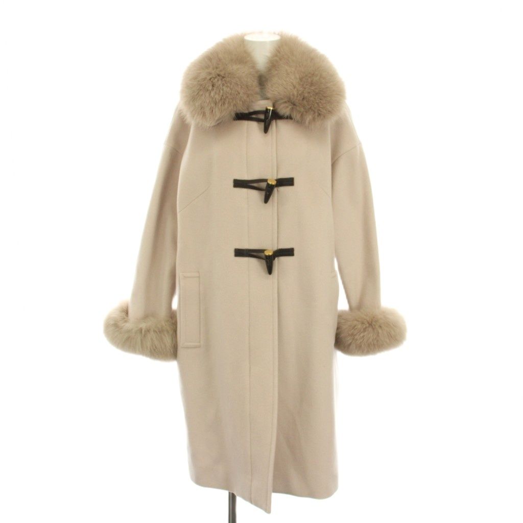 グレースコンチネンタル フォックスファー付 ダッフルコート 38 ピンクベージュ グレースコンチネンタル GRACE CONTINENTAL ダッフルコート ロング