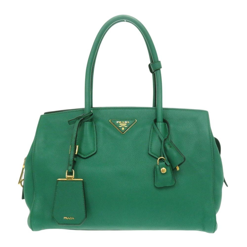 プラダ BN2769 ヴィッテログレイン レザー グリーン ハンドバッグ 緑