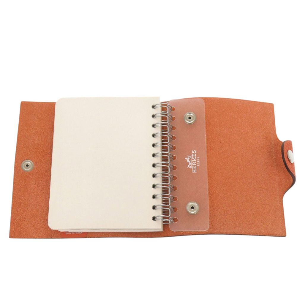 新品同様 エルメス ユリス ミニ トゴ オレンジ 手帳カバー シルバー