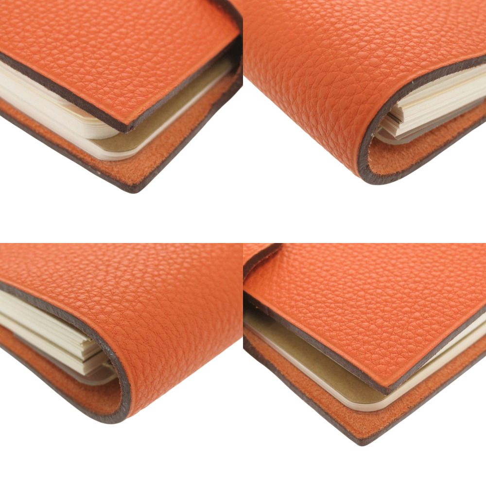 新品同様 エルメス ユリス ミニ トゴ オレンジ 手帳カバー シルバー