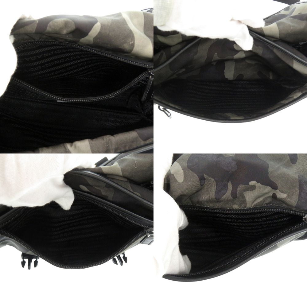 美品 プラダ テスート カモフラージュ 迷彩柄 三角ロゴプレート VA0768