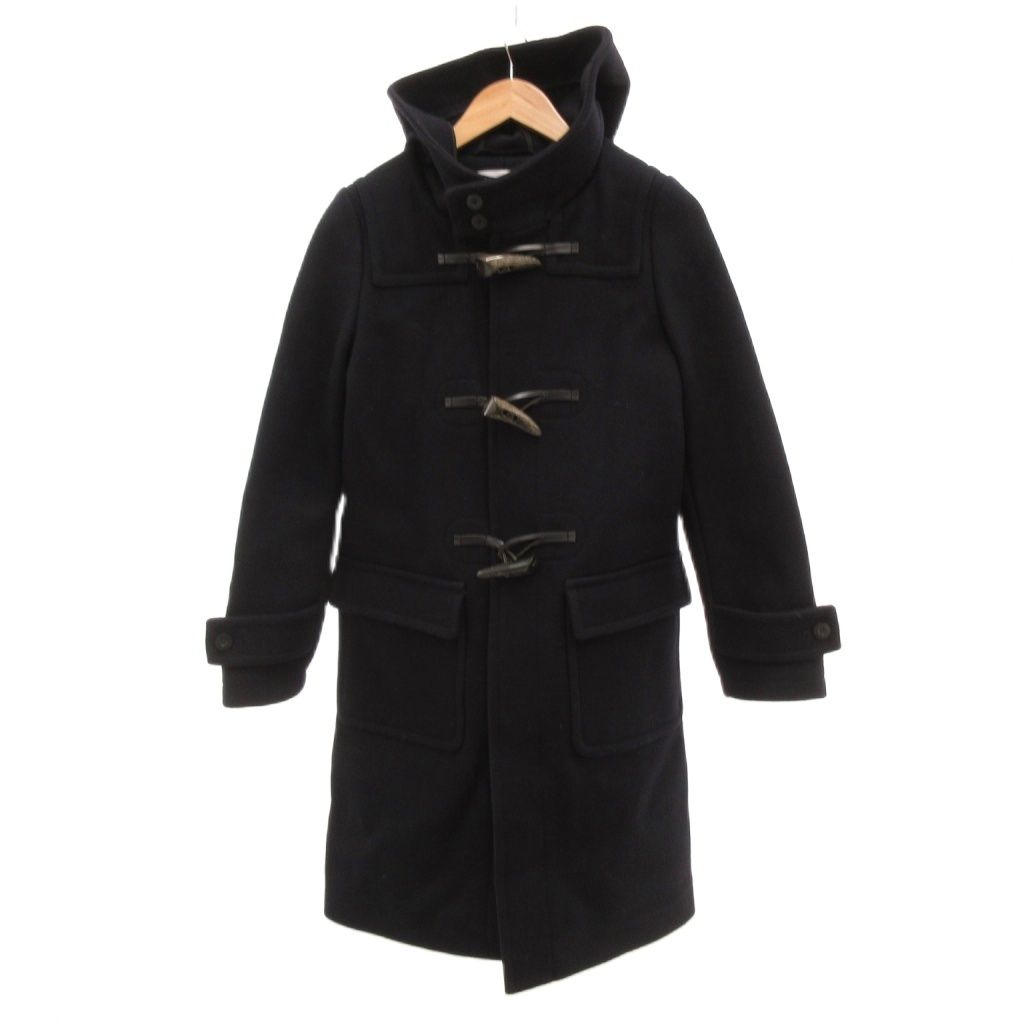 ハイク HYKE ダッフルコート ミドル丈 ウール メルトン 2 紺 ネイビー